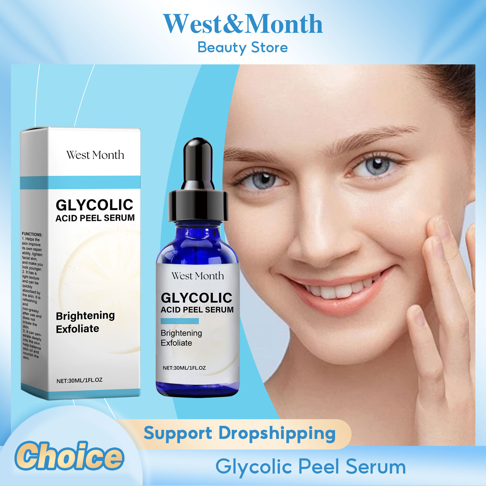 Lactic Acid Toner - Glycolic Acid Peel Serum Exfoliating Minimizing